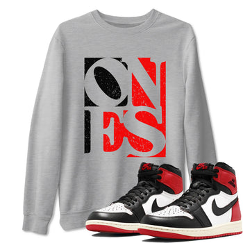 Air Jordan 1 High OG Black Toe Reimagined shirts to match jordans Ones sneaker match tees 1s Black Toe Reimagined Sneaker Shirts SNRT Sneaker Tees streetwear brand Heather Grey 1 unisex cotton tee