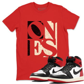 Air Jordan 1 High OG Black Toe Reimagined shirts to match jordans Ones sneaker match tees 1s Black Toe Reimagined Sneaker Shirts SNRT Sneaker Tees streetwear brand Red 1 unisex cotton tee