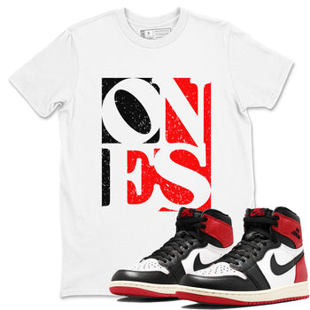 Air Jordan 1 High OG Black Toe Reimagined shirts to match jordans Ones sneaker match tees 1s Black Toe Reimagined Sneaker Shirts SNRT Sneaker Tees streetwear brand White 1 unisex cotton tee