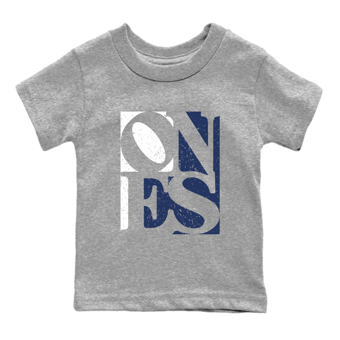 1s Midnight Navy shirts to match jordans Ones sneaker match tees Air Jordan 1 Midnight Navy match shoes to clothes SNRT Sneaker Tees Youth Baby Heather Grey 2 tee