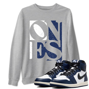 1s Midnight Navy shirts to match jordans Ones sneaker match tees Air Jordan 1 Midnight Navy match shoes to clothes SNRT Sneaker Tees unisex cotton Heather Grey 1 shirts