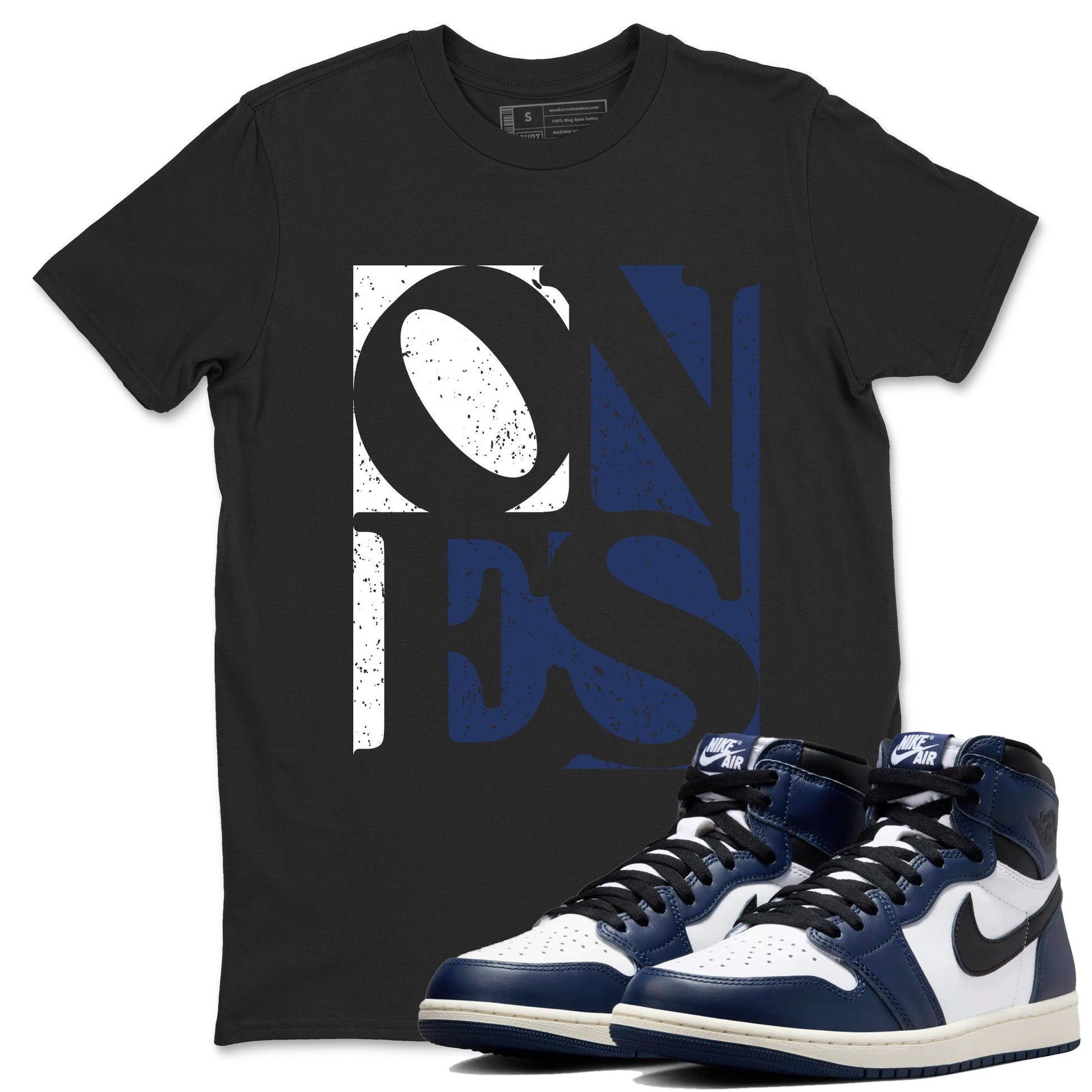 1s Midnight Navy shirts to match jordans Ones sneaker match tees Air Jordan 1 Midnight Navy match shoes to clothes SNRT Sneaker Tees unisex cotton Black 1 shirts