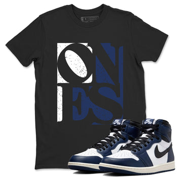 1s Midnight Navy shirts to match jordans Ones sneaker match tees Air Jordan 1 Midnight Navy match shoes to clothes SNRT Sneaker Tees unisex cotton Black 1 shirts