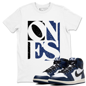 1s Midnight Navy shirts to match jordans Ones sneaker match tees Air Jordan 1 Midnight Navy match shoes to clothes SNRT Sneaker Tees unisex cotton White 1 shirts