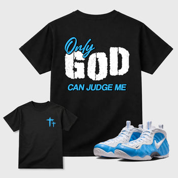 Only God Can Judge Me sneaker match t-shirt styled to complete your fit with the sneakers, Double side graphic tee. shown in Black.