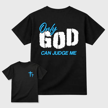Only God Can Judge Me sneaker match t-shirt styled to complete your fit with the sneakers, Double side graphic tee. shown in Black.