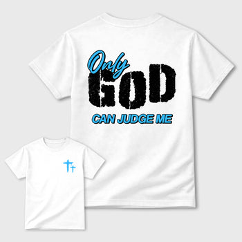 Only God Can Judge Me sneaker match t-shirt styled to complete your fit with the sneakers, Double side graphic tee. shown in White.