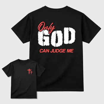 Only God Can Judge Me sneaker match t-shirt styled to complete your fit with the sneakers, Double side graphic tee. shown in Black.