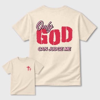 Only God Can Judge Me Graphic T-Shirt sneaker match tee designed for1s Travis Scott x Tropical Pink, featuring coordinated color options for a perfect streetwear match. Natural shirt.