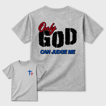 Only God Can Judge Me sneaker match t-shirt styled to complete your fit with the sneakers, shown in Heather Grey.