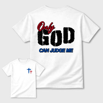 Only God Can Judge Me sneaker match t-shirt styled to complete your fit with the sneakers, shown in White.