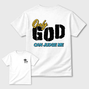 Only God Can Judge Me sneaker match t-shirt styled to complete your fit with the 11s Gamma sneakers, shown in White.