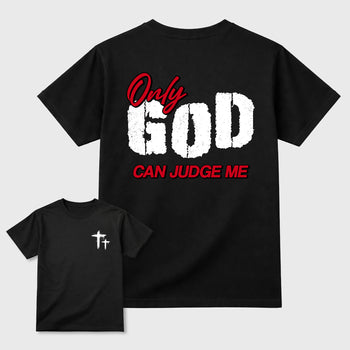 Only God Can Judge Me sneaker match t-shirt styled to complete your fit with the sneakers, shown in Black.