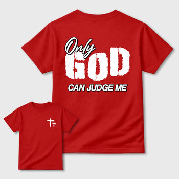Only God Can Judge Me sneaker match t-shirt styled to complete your fit with the sneakers, shown in Red.