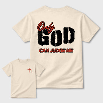 Only God Can Judge Me Graphic T-Shirt sneaker match tee designed for the sneakers, featuring coordinated color options for a perfect streetwear match. Natural shirt.