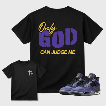 Only God Can Judge Me sneaker match t-shirt styled to complete your fit with the sneakers, shown in Black.