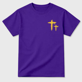 Only God Can Judge Me sneaker match t-shirt styled to complete your fit with the sneakers, shown in Purple.