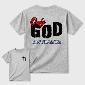 Only God Can Judge Me sneaker match t-shirt styled to complete your fit with the sneakers, shown in Heather Grey.