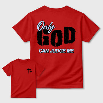 Only God Can Judge Me sneaker match t-shirt styled to complete your fit with the sneakers, shown in Red.