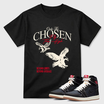 Sneaker match tees – Sneaker Tees To Match Air Jordan 1 Flight Club Shoes – Only The Chosen Fly This High Tee Black 1
