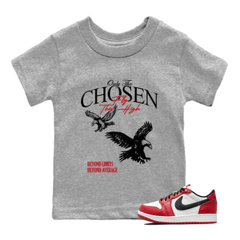 Best Sneakerfit graphic tee – Sneaker Tees To Match Air Jordan 1 Low Chicago Sneakers – Only The Chosen Fly This High Kids T-Shirt Heather Grey 1