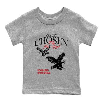 Best Sneakerfit graphic tee – Sneaker Tees To Match Air Jordan 1 Low Chicago Sneakers – Only The Chosen Fly This High Kids T-Shirt Heather Grey 2