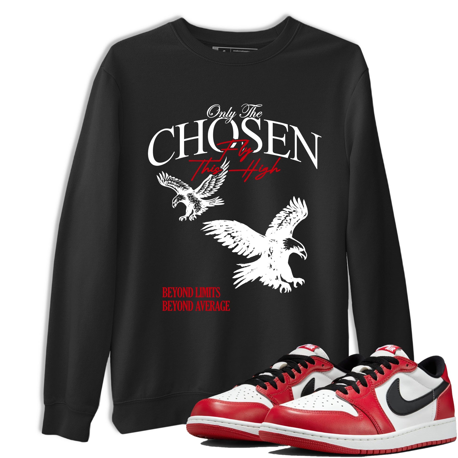 Best Sneakerfit graphic tee – Sneaker Tees To Match Air Jordan 1 Low Chicago Sneakers – Only The Chosen Fly This High Tee Black 1