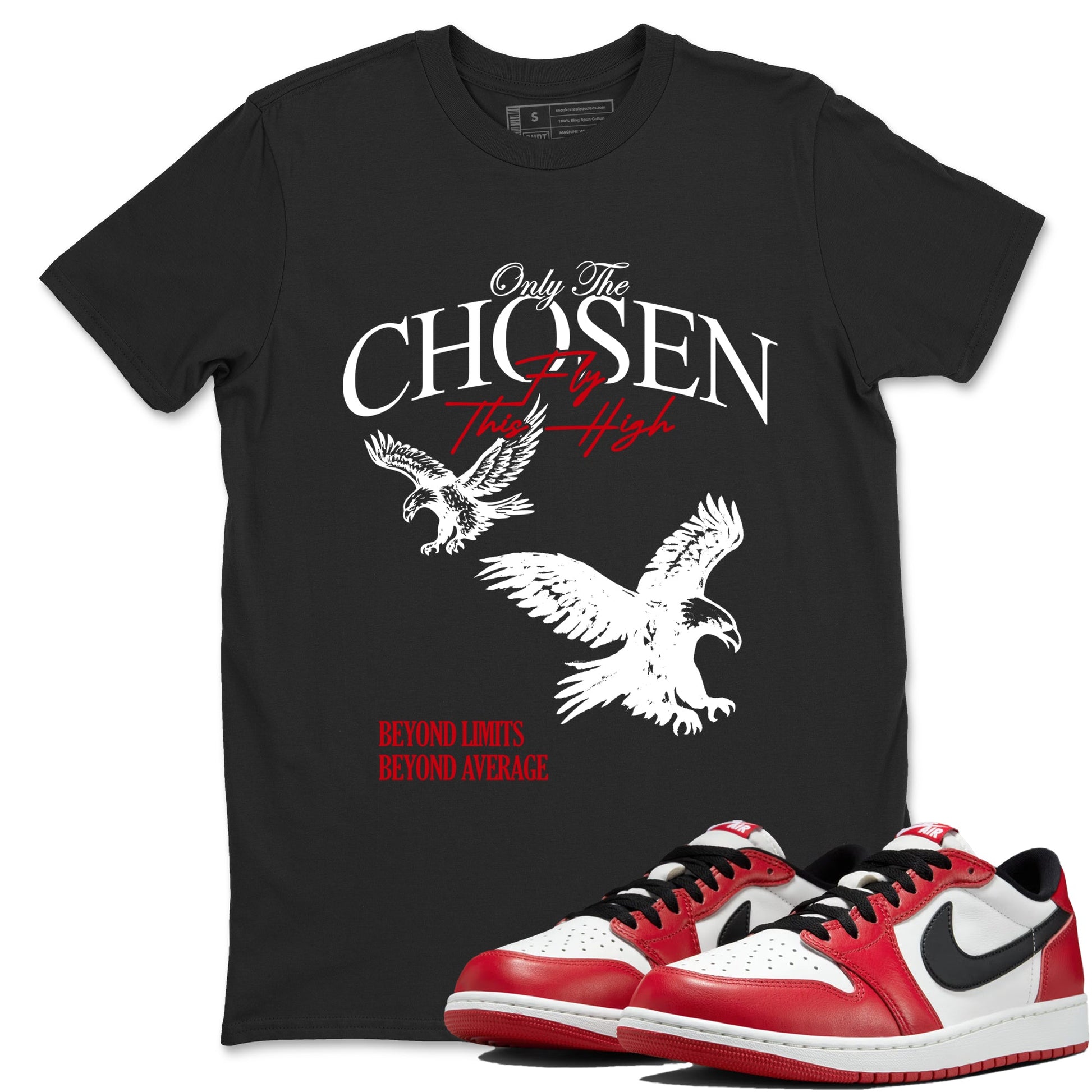 Best Sneakerfit graphic tee – Sneaker Tees To Match Air Jordan 1 Low Chicago Sneakers – Only The Chosen Fly This High Tee Black 1