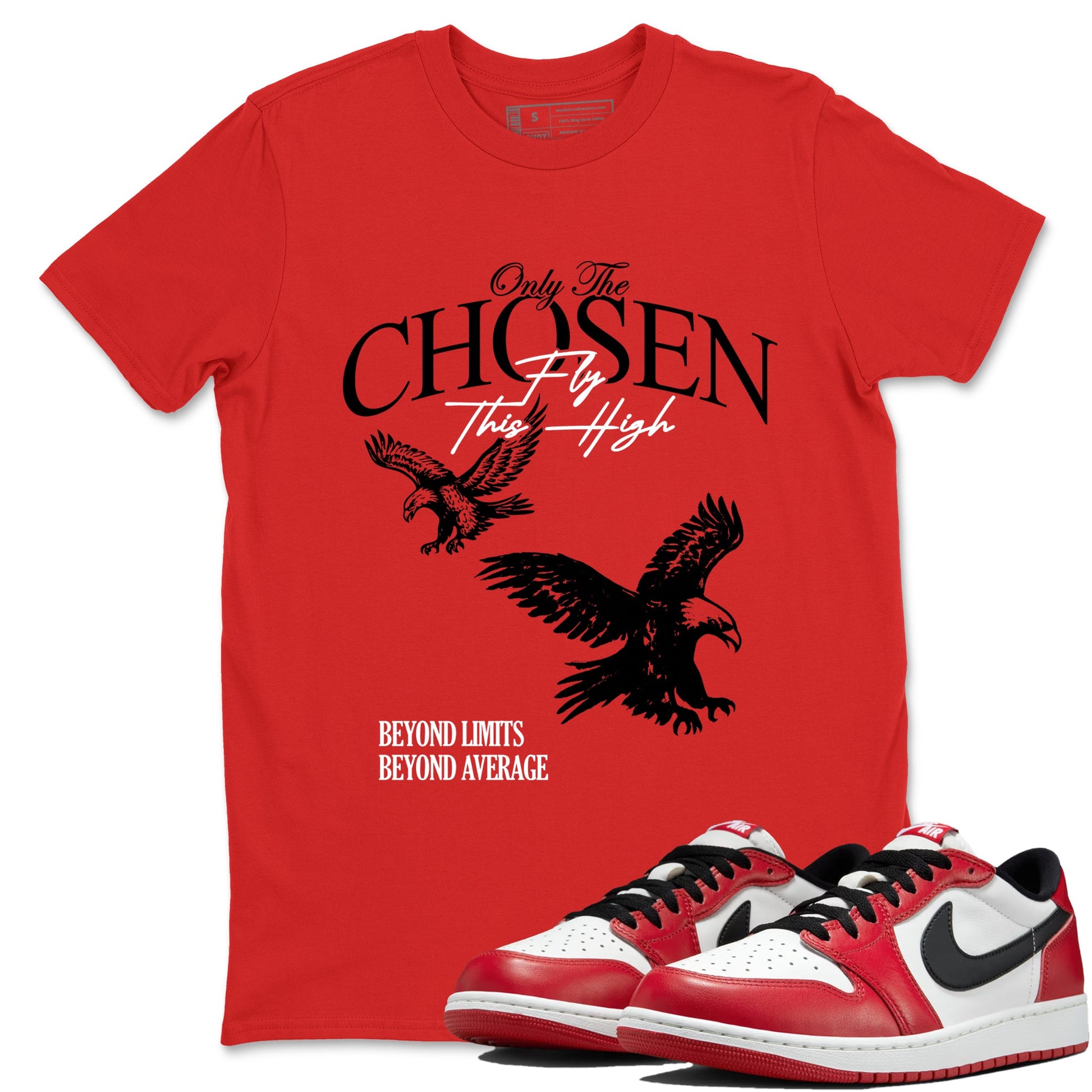 Best Sneakerfit graphic tee – Sneaker Tees To Match Air Jordan 1 Low Chicago Sneakers – Only The Chosen Fly This High Tee Red 1