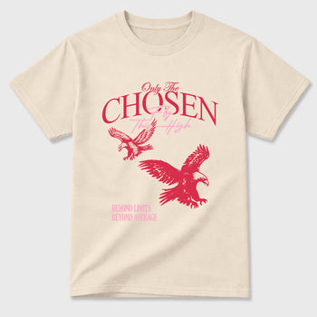 Only The Chosen Fly This High Graphic T-Shirt sneaker match tee designed for the Air Jordan 1 Travis Scott Tropical Pink, featuring coordinated color options for a perfect streetwear match. Natural 2 shirt.