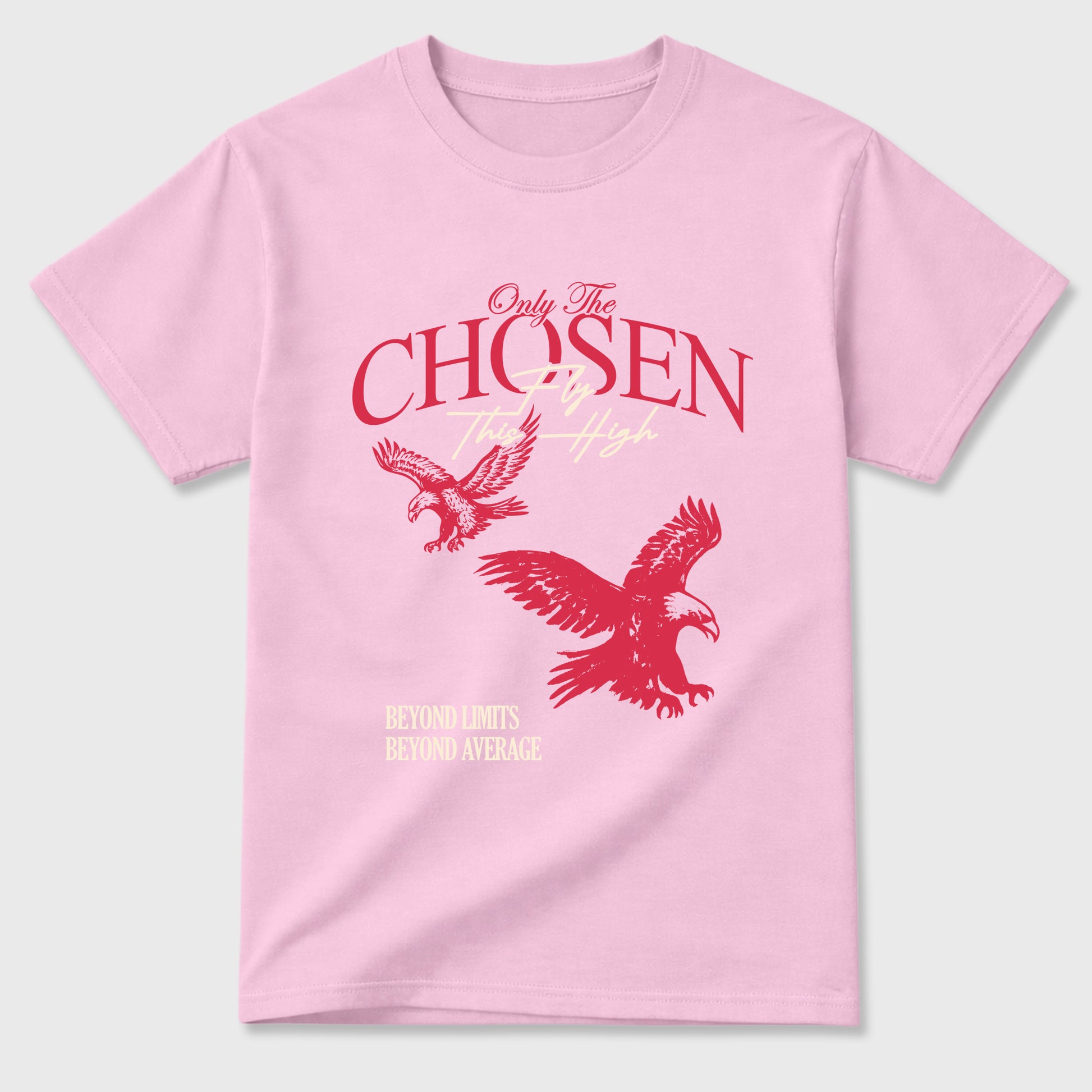 Only The Chosen Fly This High Graphic T-Shirt sneaker match tee designed for the Air Jordan 1 Travis Scott Tropical Pink, featuring coordinated color options for a perfect streetwear match. Pink 2 shirt.