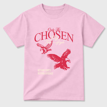 Only The Chosen Fly This High Graphic T-Shirt sneaker match tee designed for the Air Jordan 1 Travis Scott Tropical Pink, featuring coordinated color options for a perfect streetwear match. Pink 2 shirt.