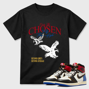 Sneaker match tees – Sneaker Tees To Match Air Jordan 1 Union x Fragment Shoes – Only The Chosen Fly This High Tee Black 1
