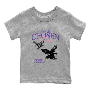 Sneaker match tees – Sneaker Tees To Match Air Jordan 11 Canyon Purple Shoes – Only The Chosen Fly This High Kids T-Shirt Heather Grey 2