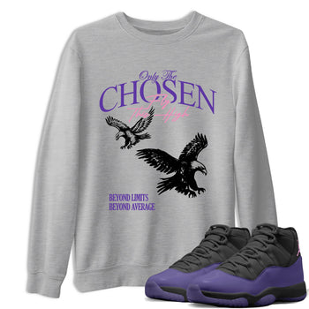 Sneaker match tees – Sneaker Tees To Match Air Jordan 11 Canyon Purple Shoes – Only The Chosen Fly This High Tee Heather Grey 1