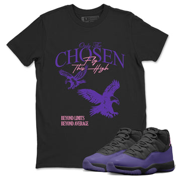 Sneaker match tees – Sneaker Tees To Match Air Jordan 11 Canyon Purple Shoes – Only The Chosen Fly This High Tee Black 1