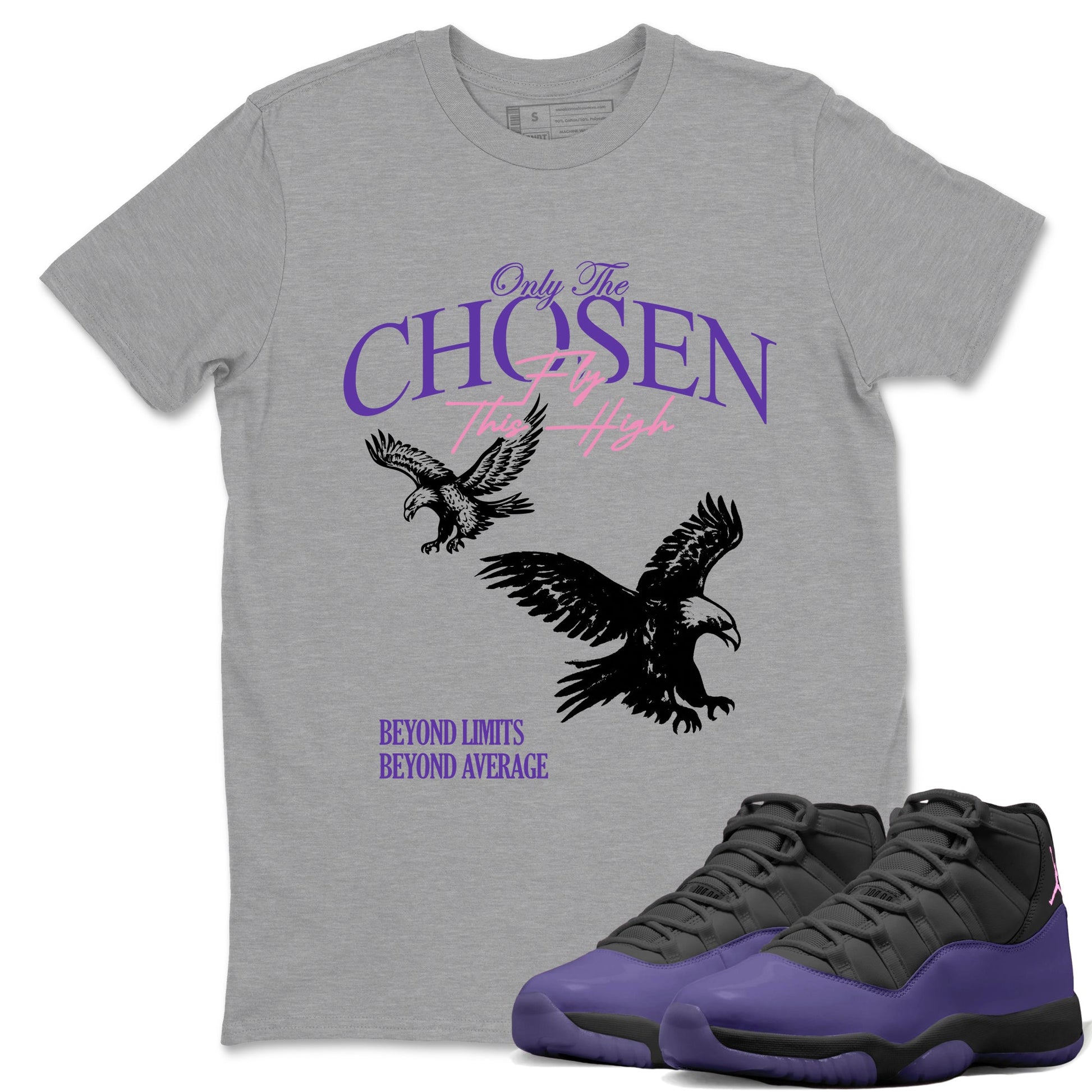 Sneaker match tees – Sneaker Tees To Match Air Jordan 11 Canyon Purple Shoes – Only The Chosen Fly This High Tee Heather Grey 1