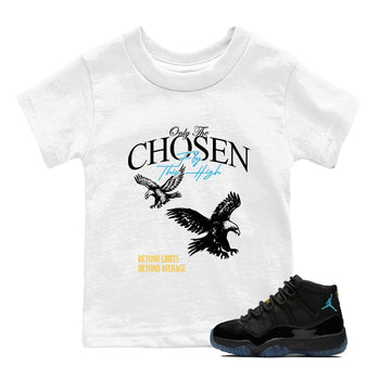 Best Sneakerfit graphic tee – Sneaker Tees To Match Air Jordan 11 Gamma Sneakers – Only The Chosen Fly This High Kids T-Shirt White 1