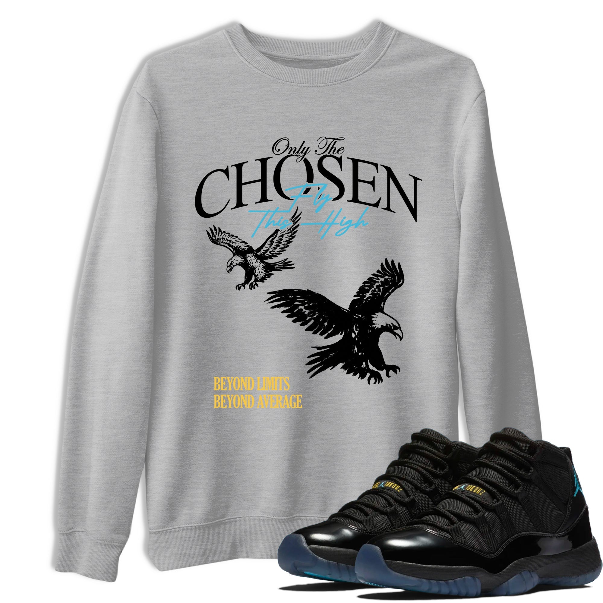 Best Sneakerfit graphic tee – Sneaker Tees To Match Air Jordan 11 Gamma Sneakers – Only The Chosen Fly This High Tee Heather Grey 1