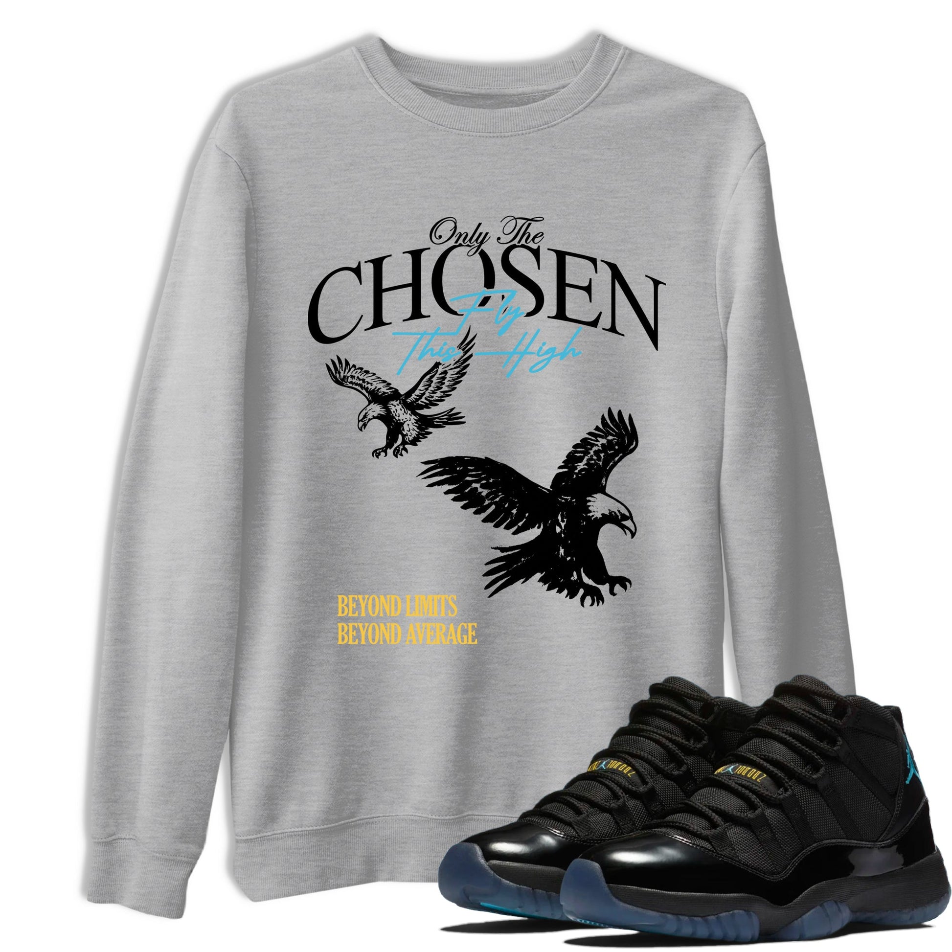 Best Sneakerfit graphic tee – Sneaker Tees To Match Air Jordan 11 Gamma Sneakers – Only The Chosen Fly This High Tee Heather Grey 1