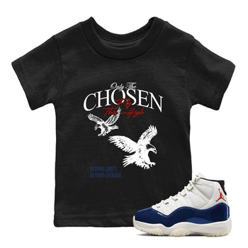 Sneaker match tees – Sneaker Tees To Match Air Jordan 11 Rare Air Shoes – Only The Chosen Fly This High Kids T-Shirt Black 1