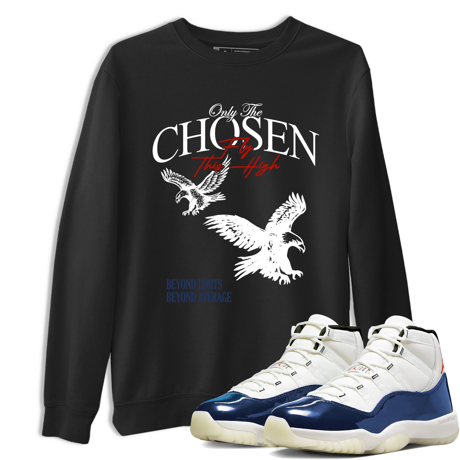 Sneaker match tees – Sneaker Tees To Match Air Jordan 11 Rare Air Shoes – Only The Chosen Fly This High Tee Black 1
