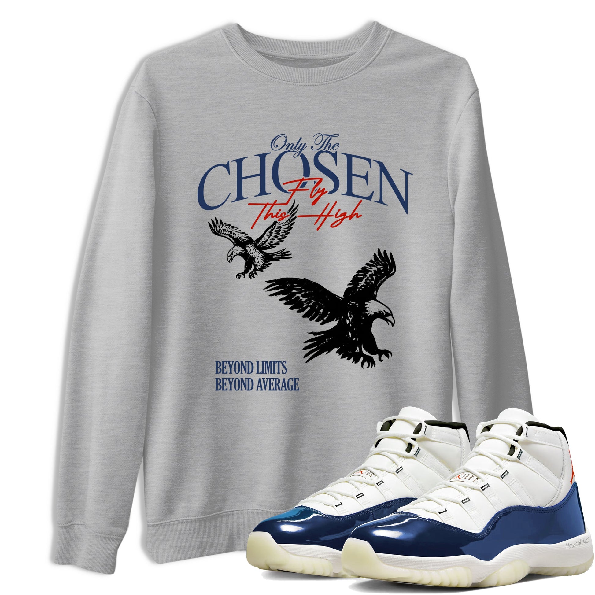 Sneaker match tees – Sneaker Tees To Match Air Jordan 11 Rare Air Shoes – Only The Chosen Fly This High Tee Heather Grey 1