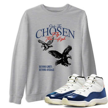Sneaker match tees – Sneaker Tees To Match Air Jordan 11 Rare Air Shoes – Only The Chosen Fly This High Tee Heather Grey 1