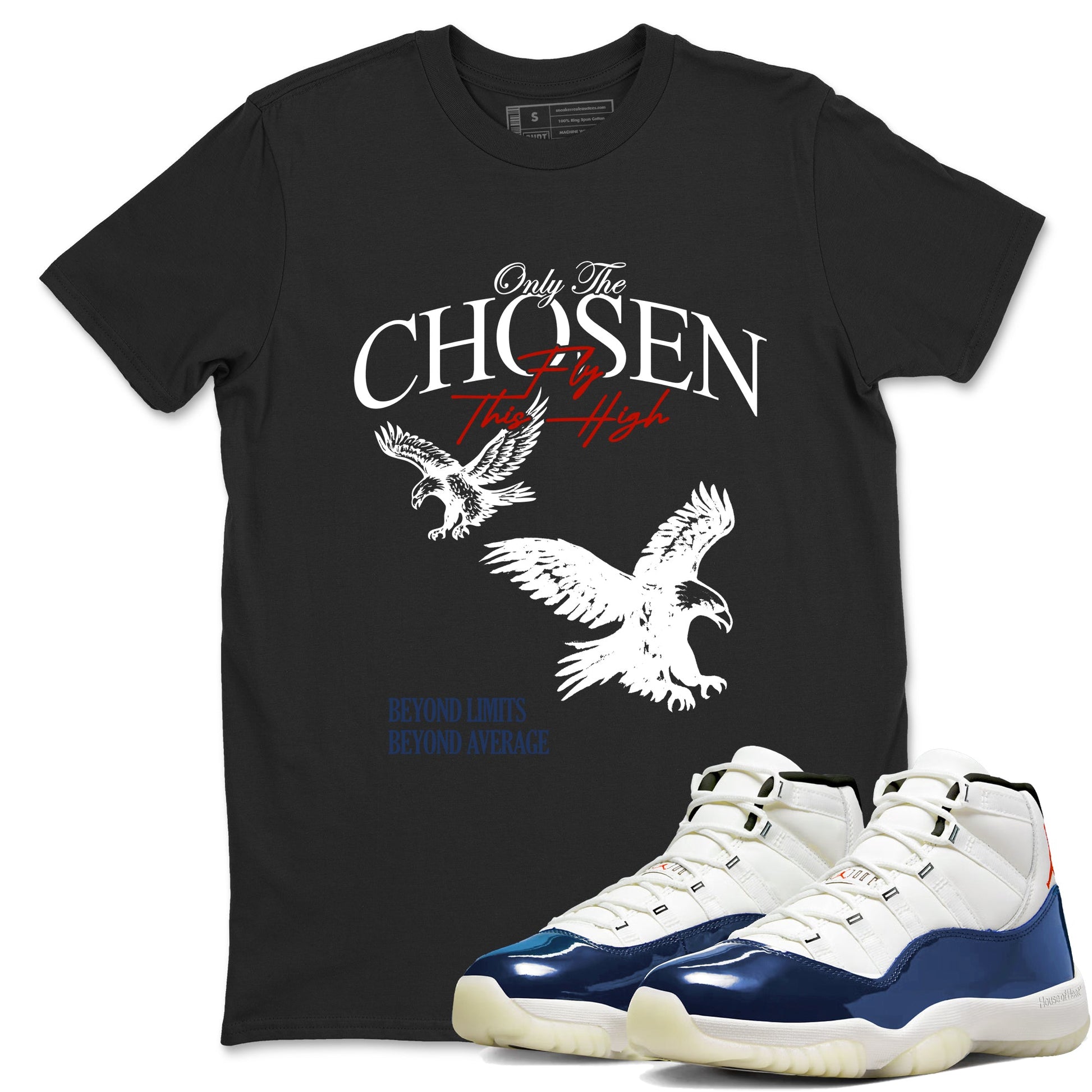 Sneaker match tees – Sneaker Tees To Match Air Jordan 11 Rare Air Shoes – Only The Chosen Fly This High Tee Black 1