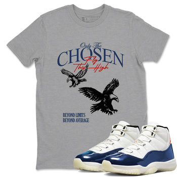 Sneaker match tees – Sneaker Tees To Match Air Jordan 11 Rare Air Shoes – Only The Chosen Fly This High Tee Heather Grey 1