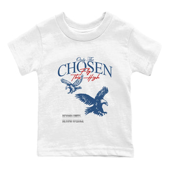 Sneaker match tees – Sneaker Tees To Match Air Jordan 12 French Blue Shoes – Only The Chosen Fly This High Kids T-Shirt White 2