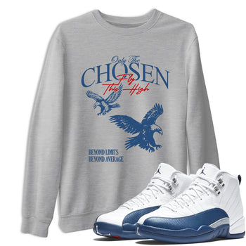 Sneaker match tees – Sneaker Tees To Match Air Jordan 12 French Blue Shoes – Only The Chosen Fly This High Tee Heather Grey 1