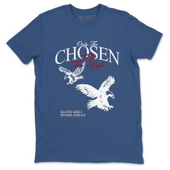 Sneaker match tees – Sneaker Tees To Match Air Jordan 12 French Blue Shoes – Only The Chosen Fly This High Tee Denim Blue 2