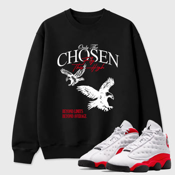 Sneaker match tees – Sneaker Tees To Match Air Jordan 13 University Red Shoes – Only The Chosen Fly This High Tee Black 1